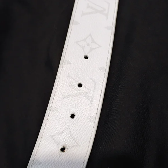 Louis Vuitton White Monogram Belt with Silver Accent - Picture 5 of 7